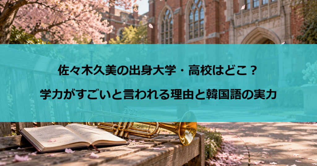 佐々木久美の出身大学・高校はどこ？学力がすごいと言われる理由と韓国語の実力